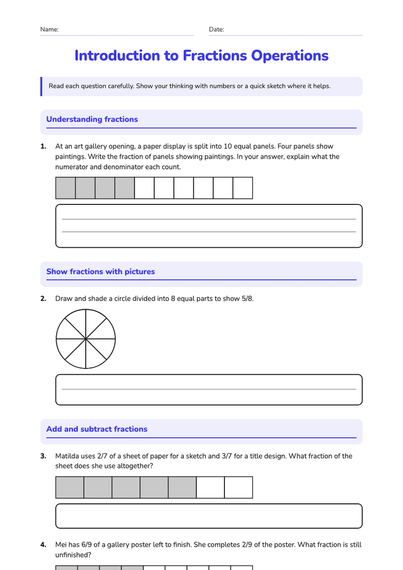 Introduction to Fractions Operations