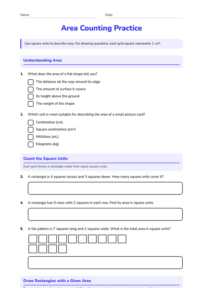 Area Counting Practice