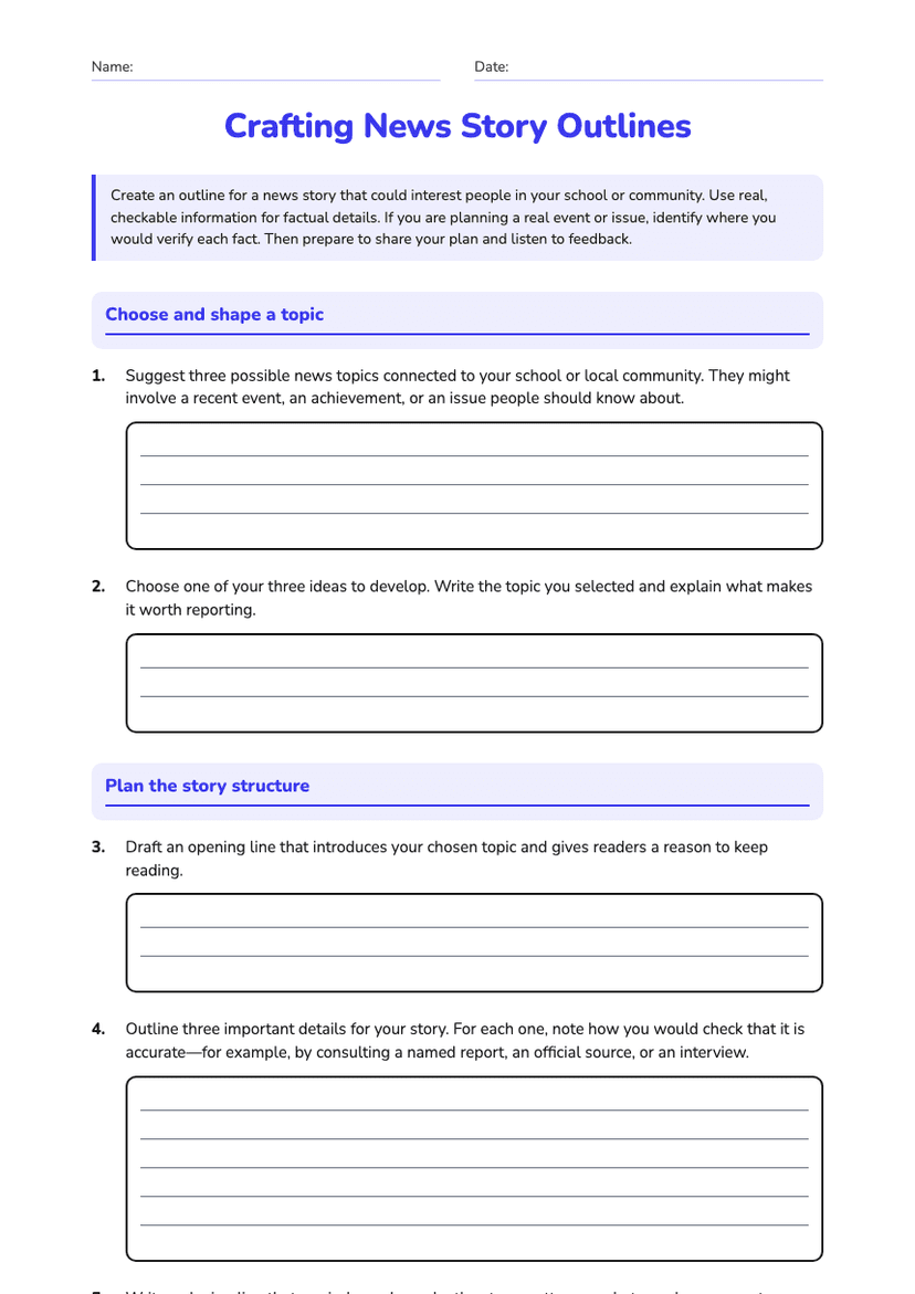 Crafting News Story Outlines