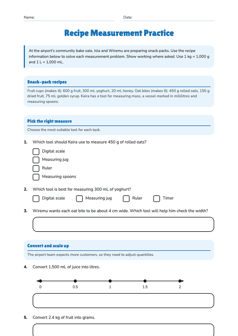 Recipe Measurement Practice