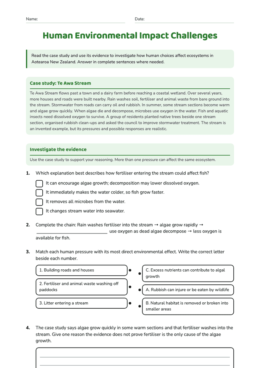 Human Environmental Impact Challenges