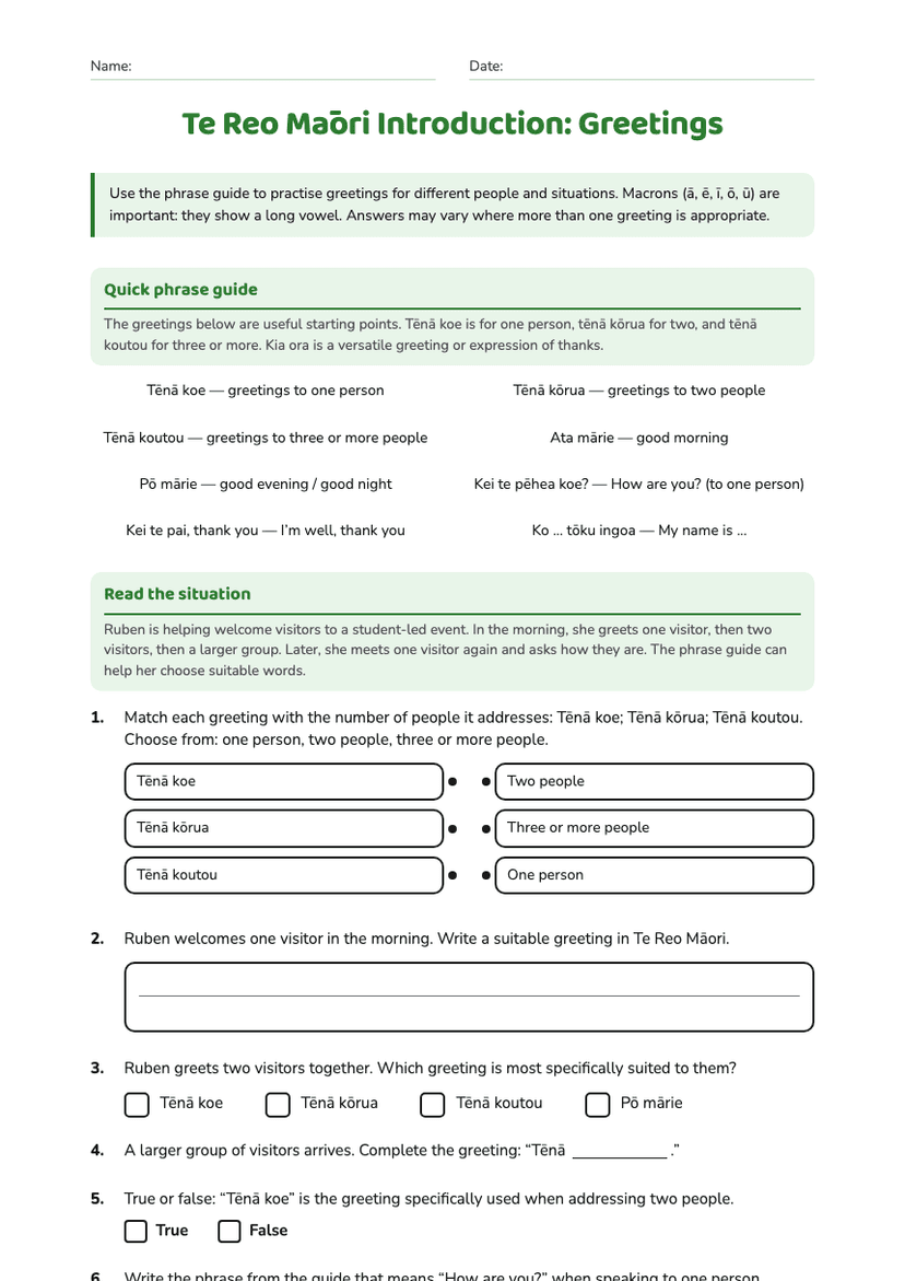 Te Reo Māori Introduction: Greetings
