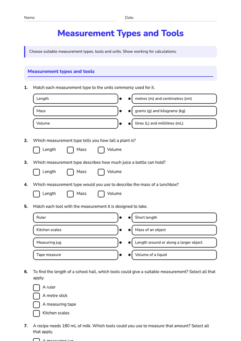 Measurement Types and Tools