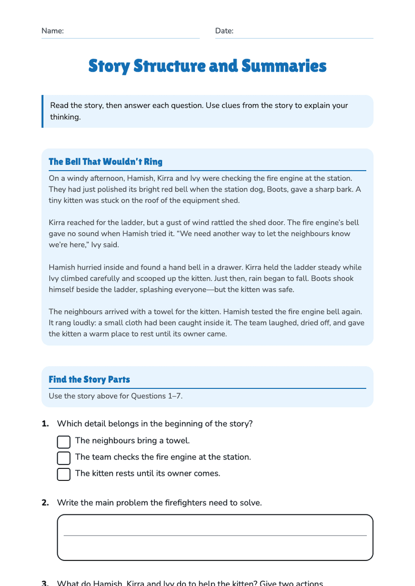 Story Structure and Summaries