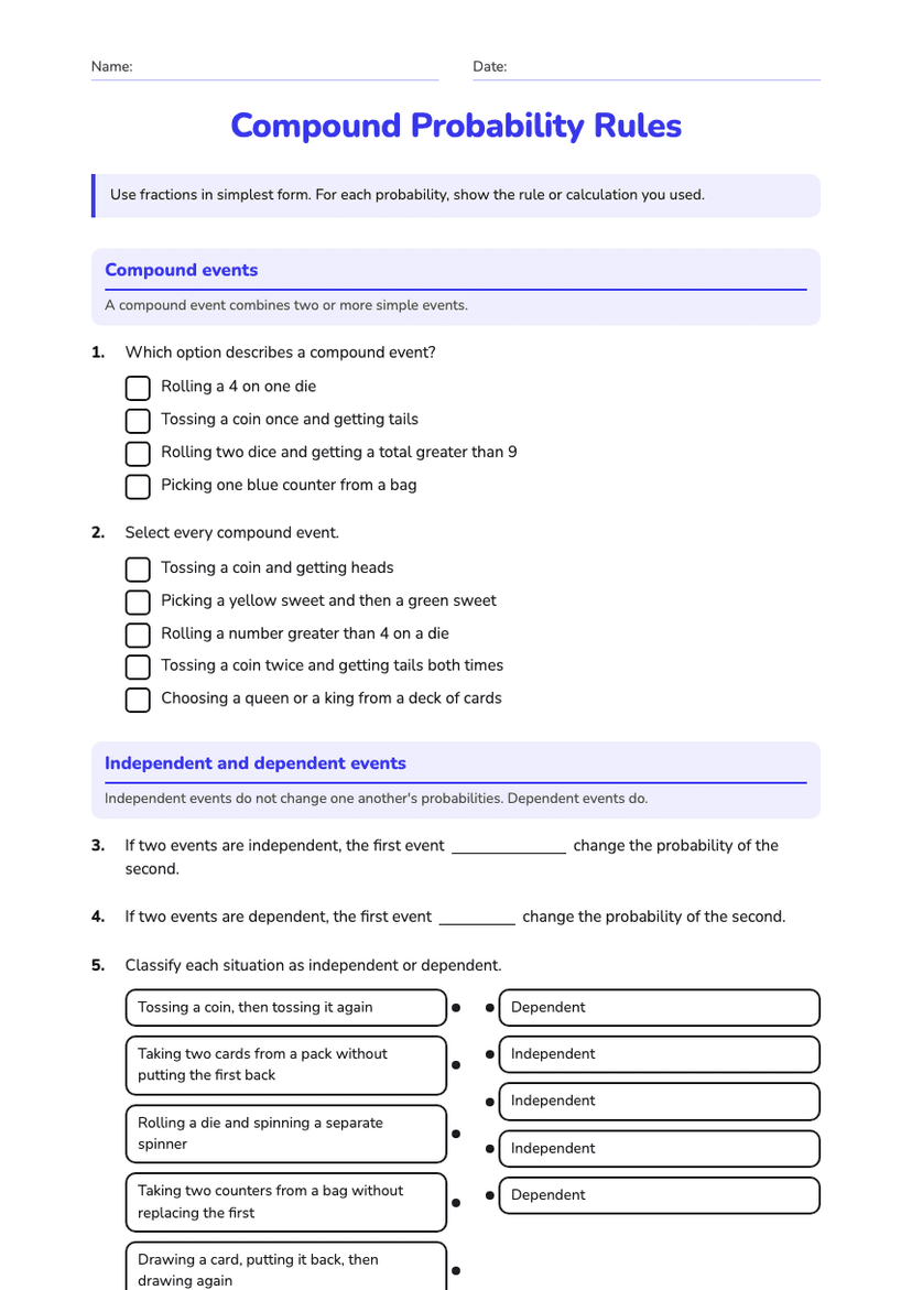 Compound Probability Rules