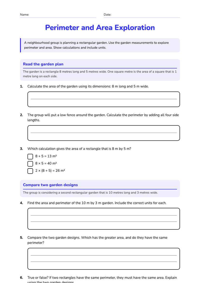 Perimeter and Area Exploration
