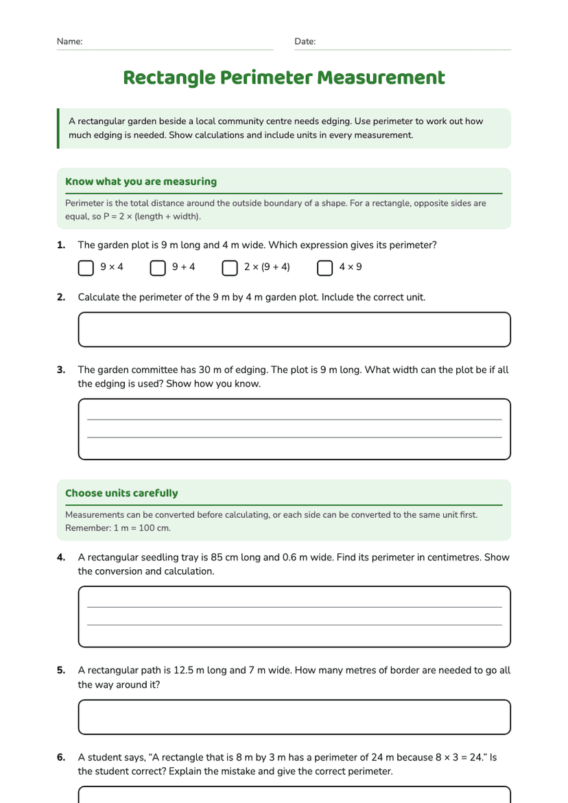 Rectangle Perimeter Measurement