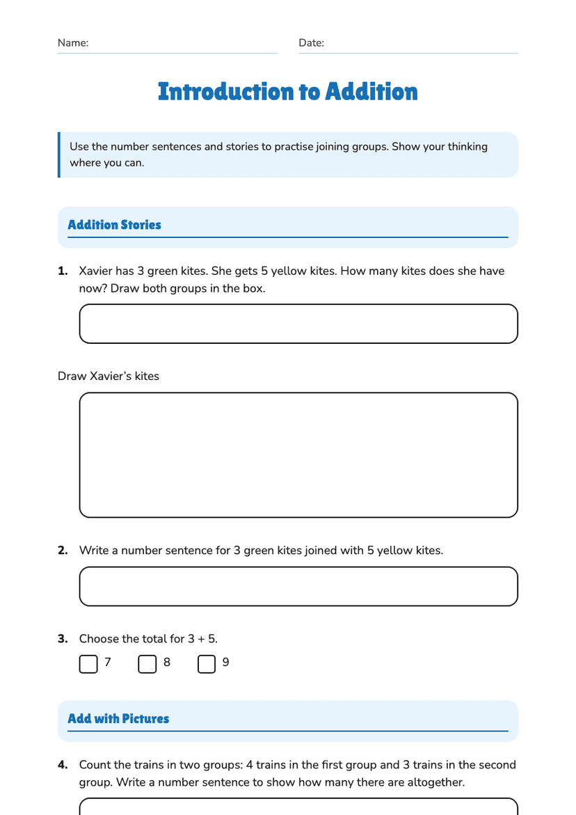 Introduction to Addition