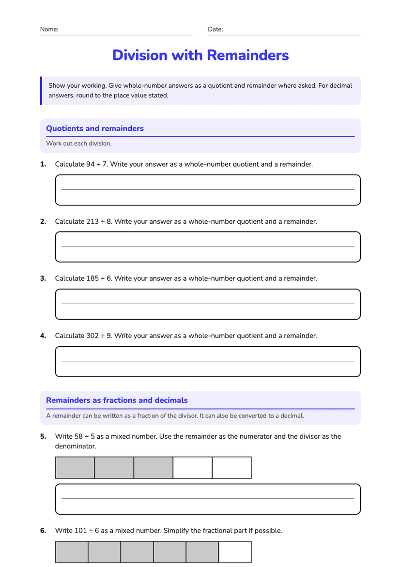 Division with Remainders