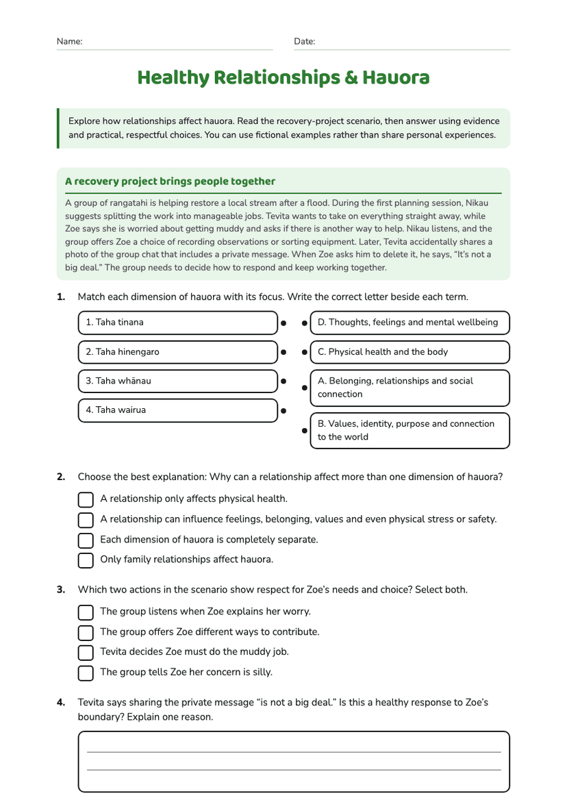 Healthy Relationships & Hauora