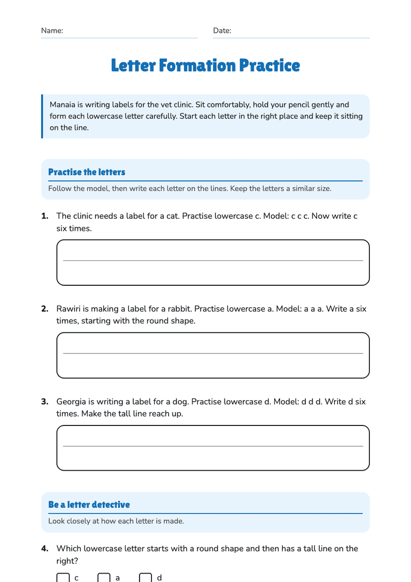 Letter Formation Practice