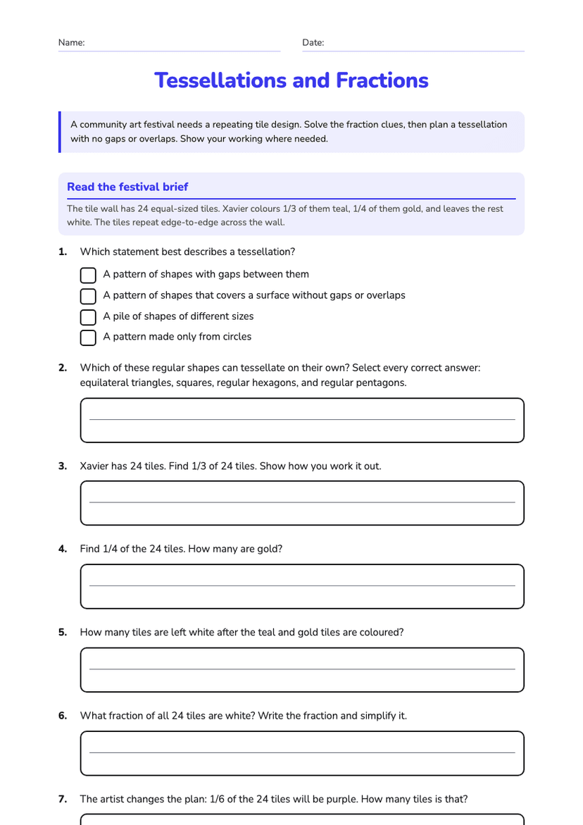 Tessellations and Fractions
