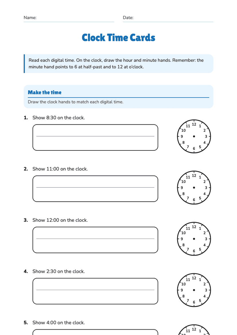 Clock Time Cards