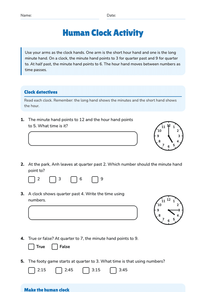 Human Clock Activity