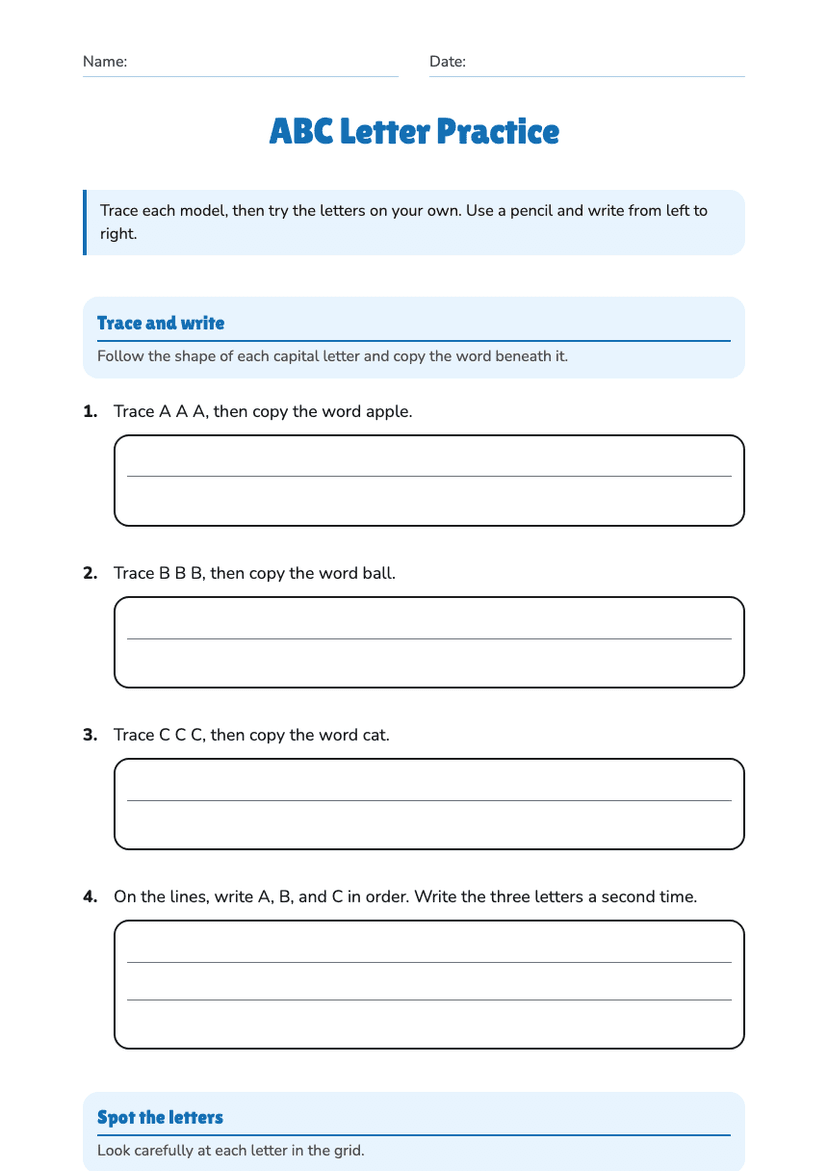 ABC Letter Practice