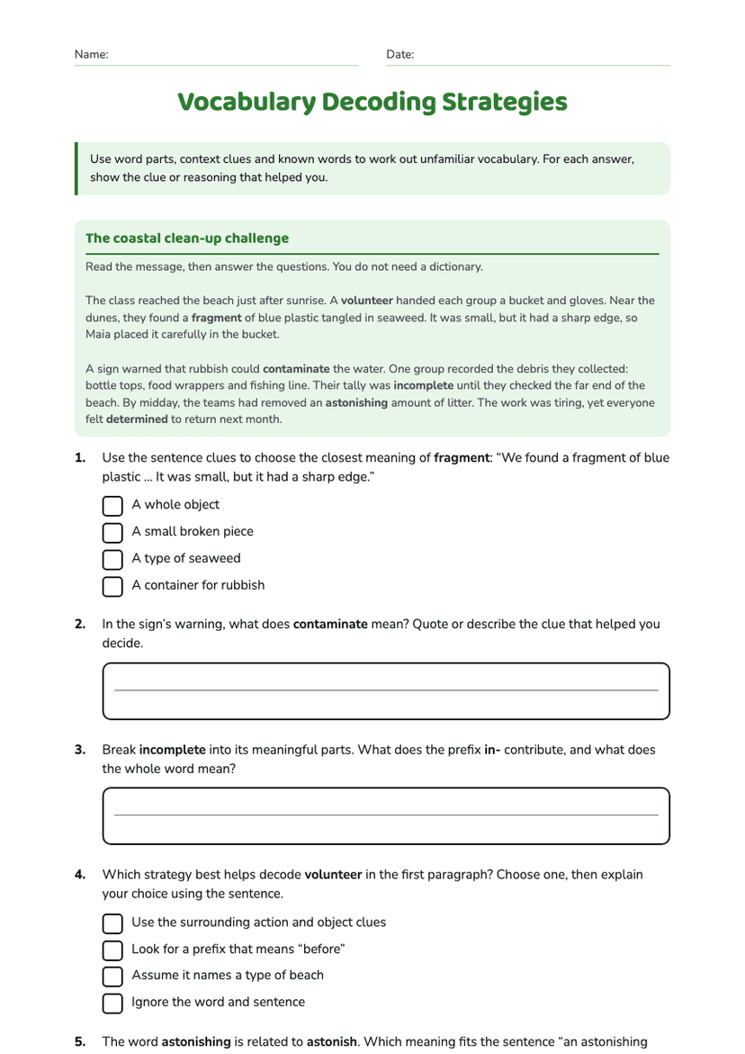 Vocabulary Decoding Strategies