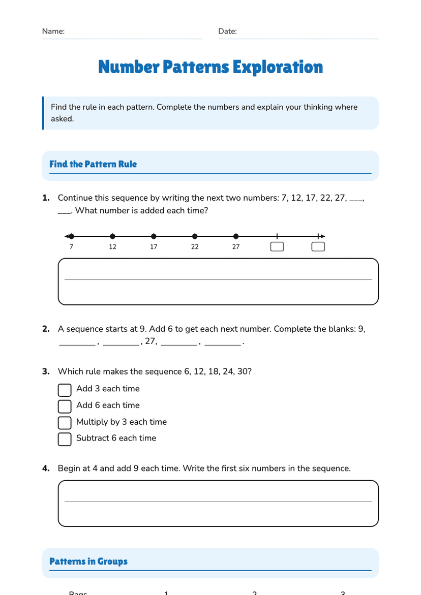 Number Patterns Exploration