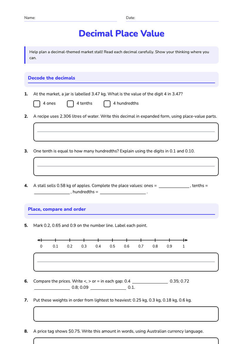 Decimal Place Value