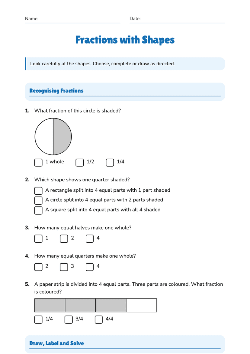 Fractions with Shapes