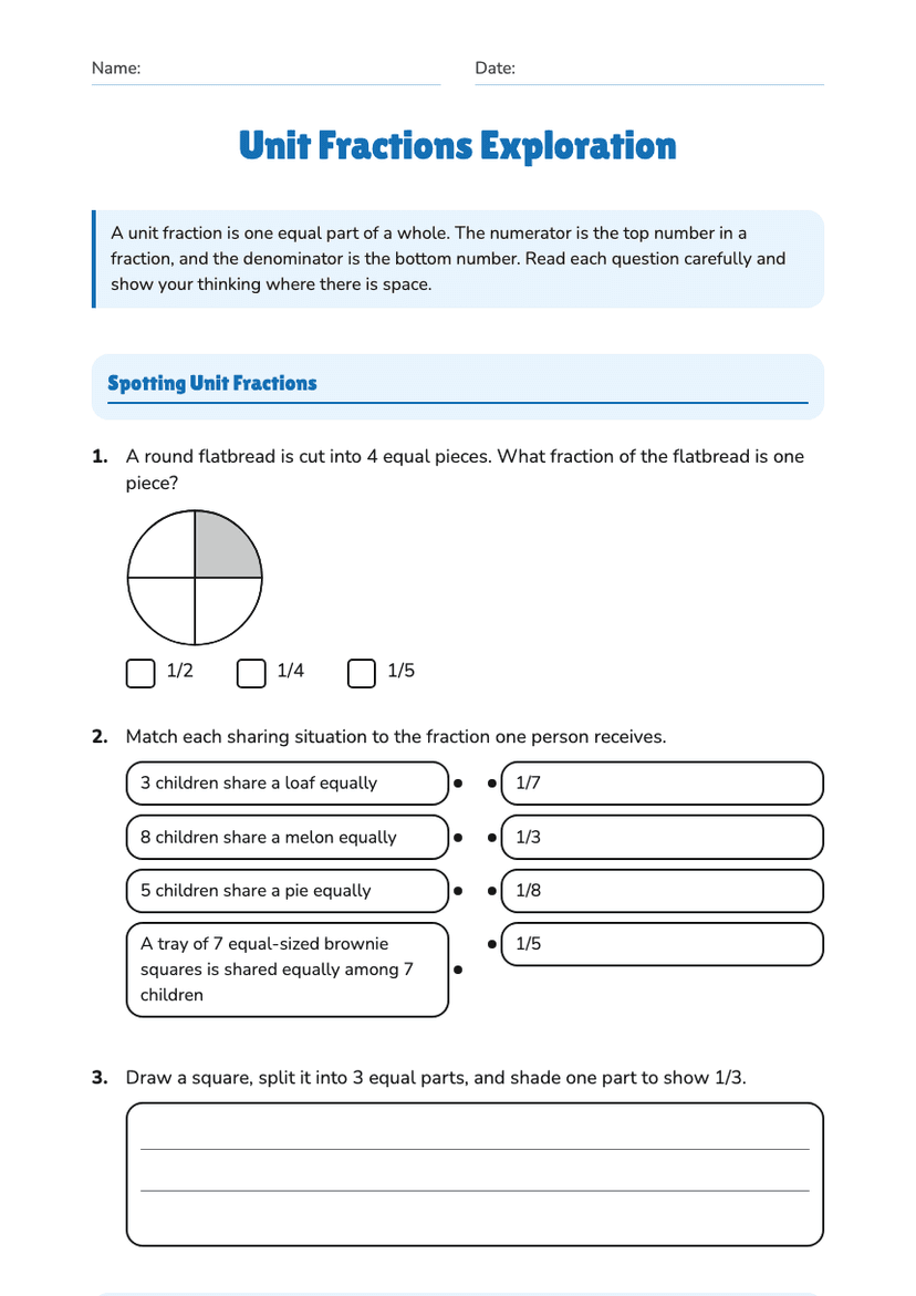 Unit Fractions Exploration