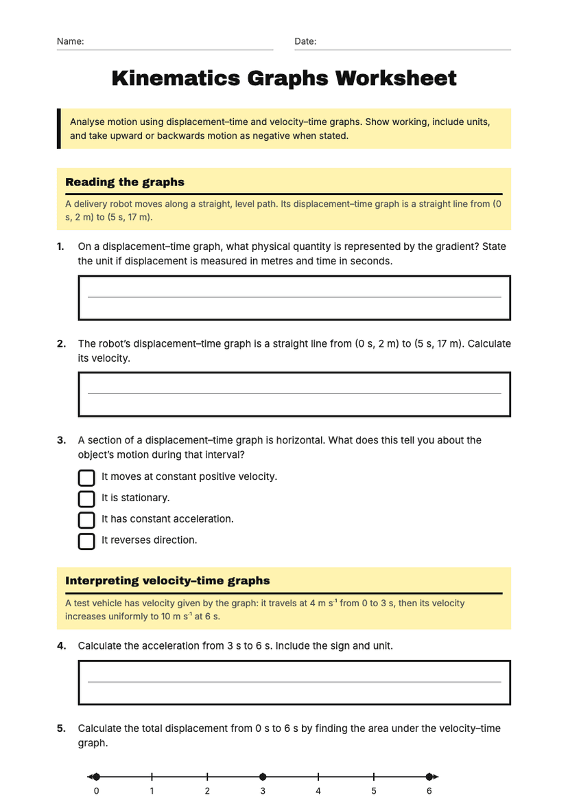Kinematics Graphs Worksheet