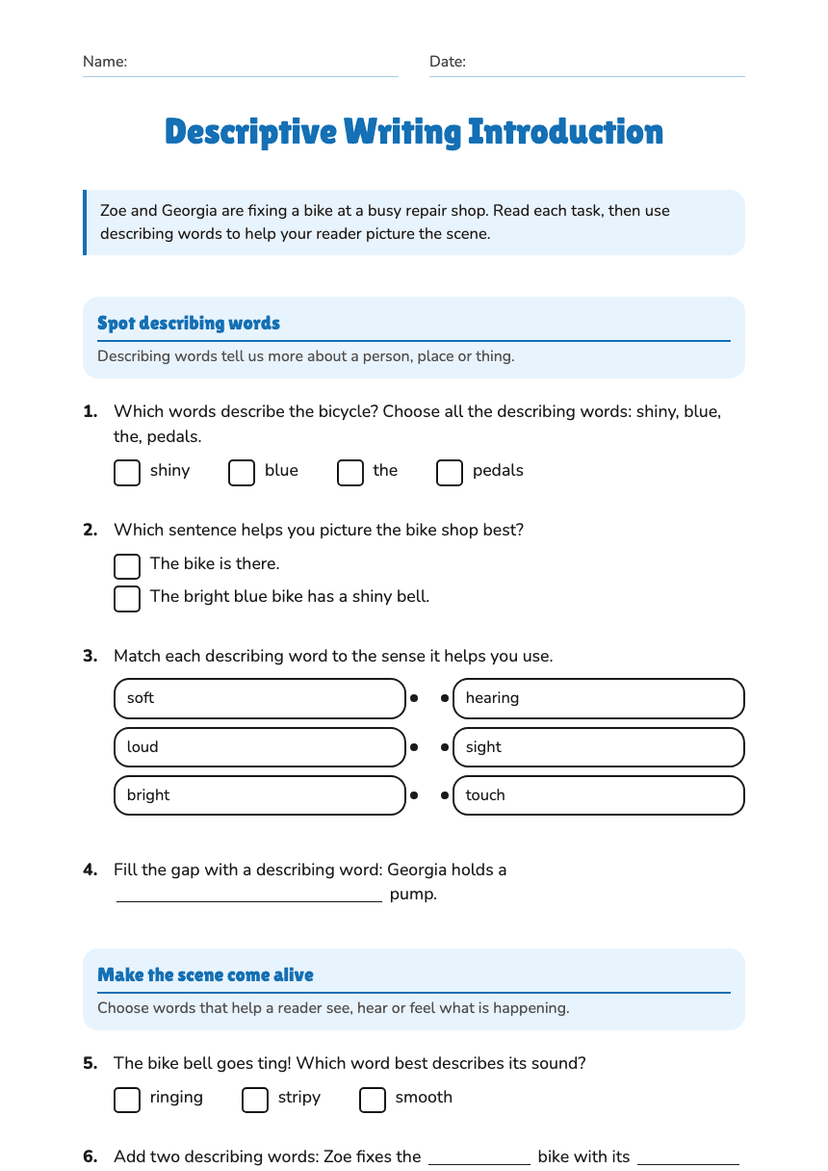 Descriptive Writing Introduction