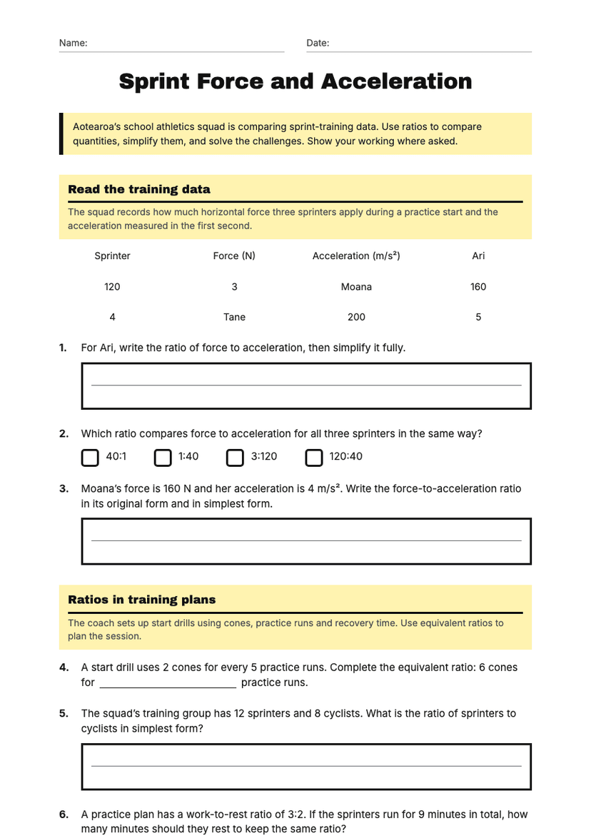 Sprint Force and Acceleration