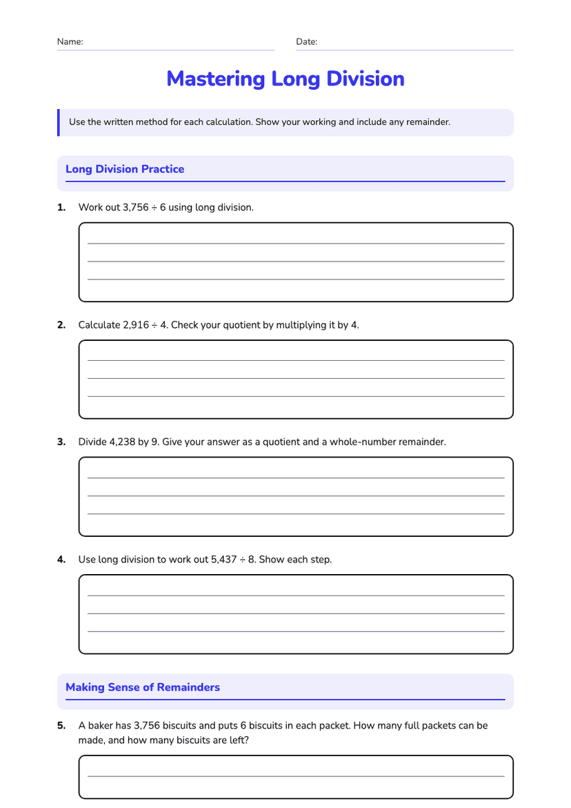 Mastering Long Division