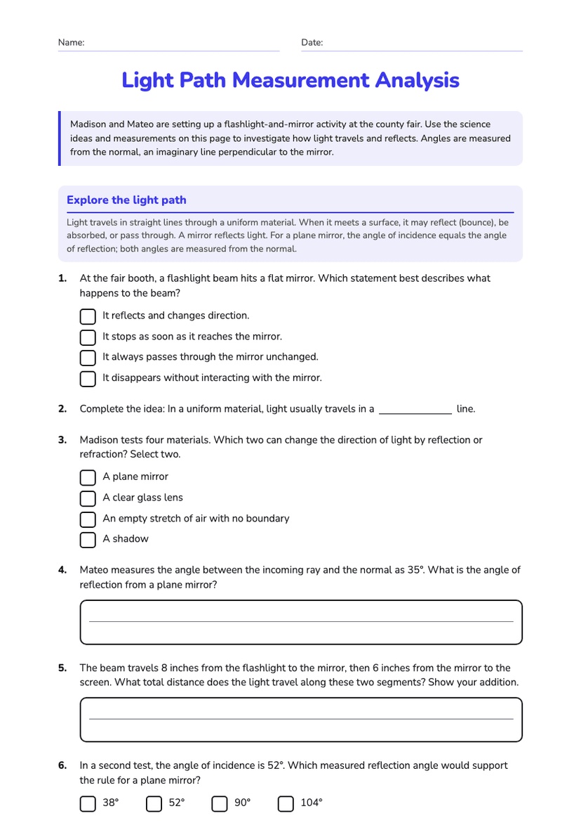 Light Path Measurement Analysis
