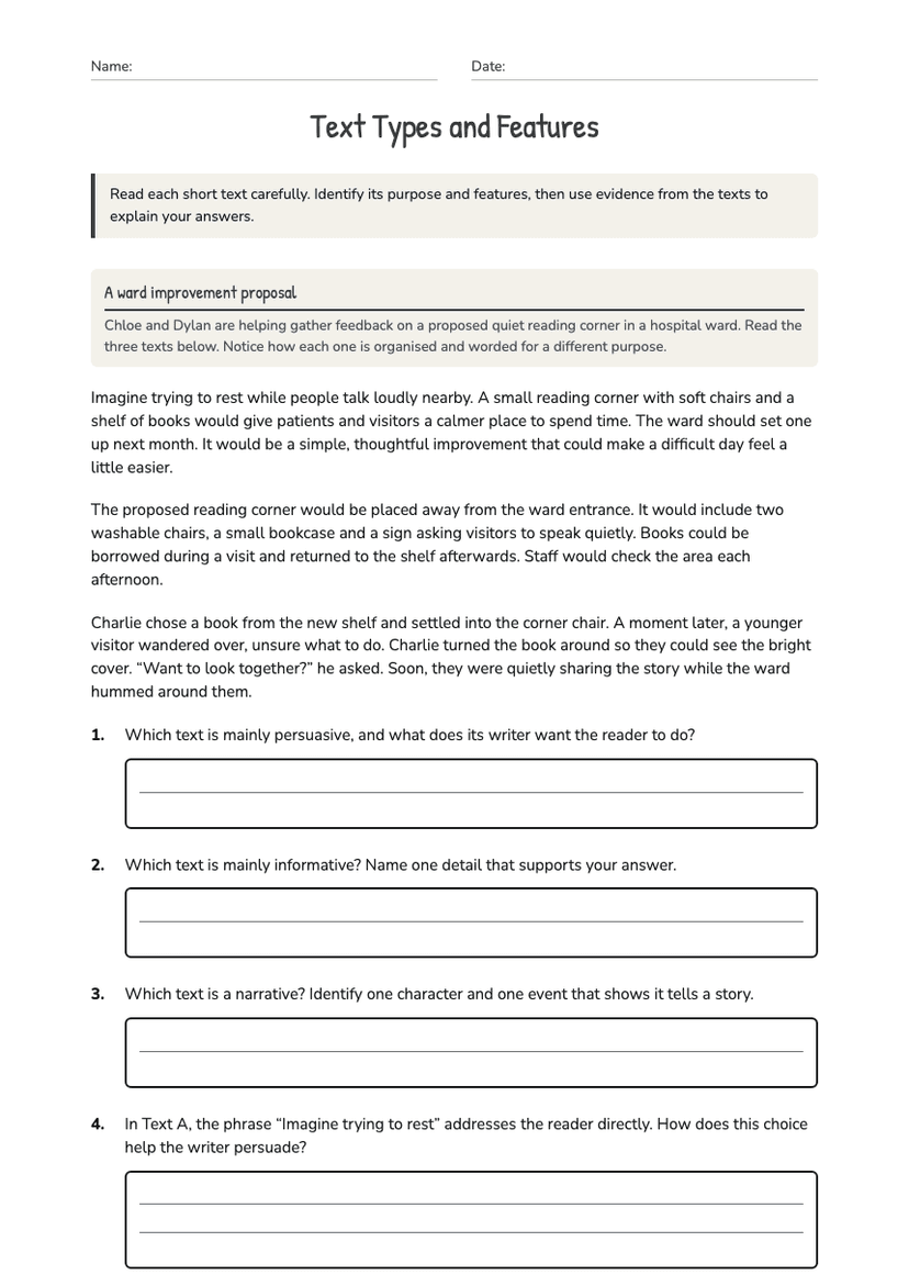 Text Types and Features