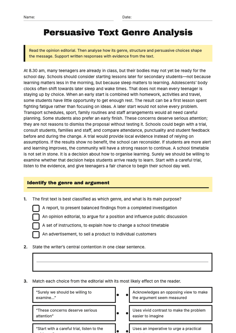 Persuasive Text Genre Analysis