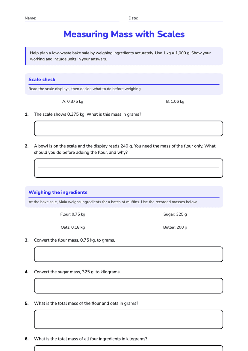 Measuring Mass with Scales