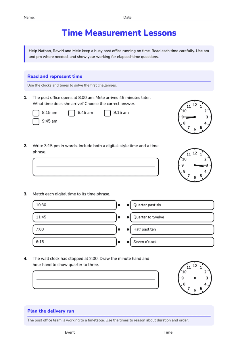 Time Measurement Lessons