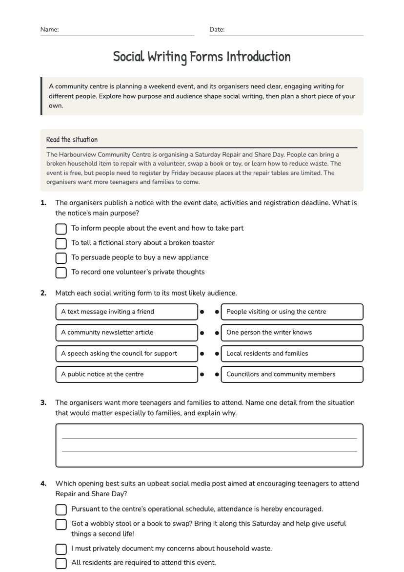 Social Writing Forms Introduction