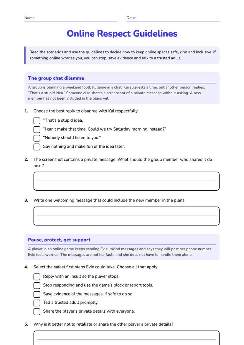 Online Respect Guidelines