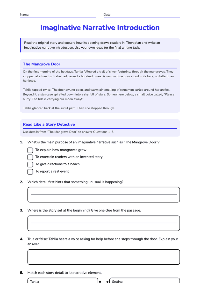 Imaginative Narrative Introduction