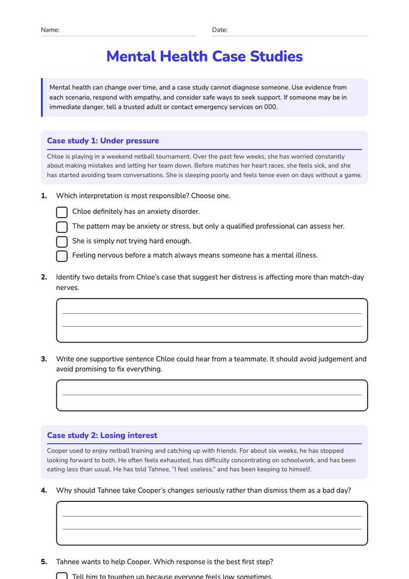 Mental Health Case Studies