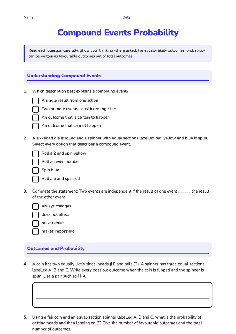 Compound Events Probability