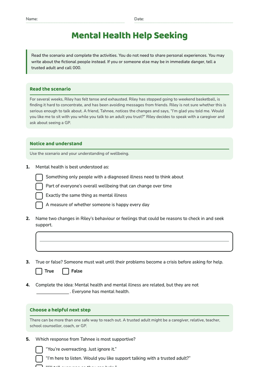 Mental Health Help Seeking