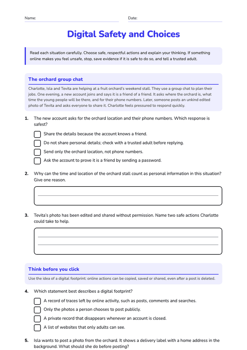 Digital Safety and Choices
