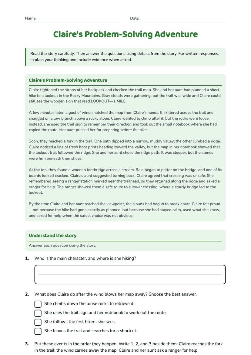 Claire's Problem-Solving Adventure
