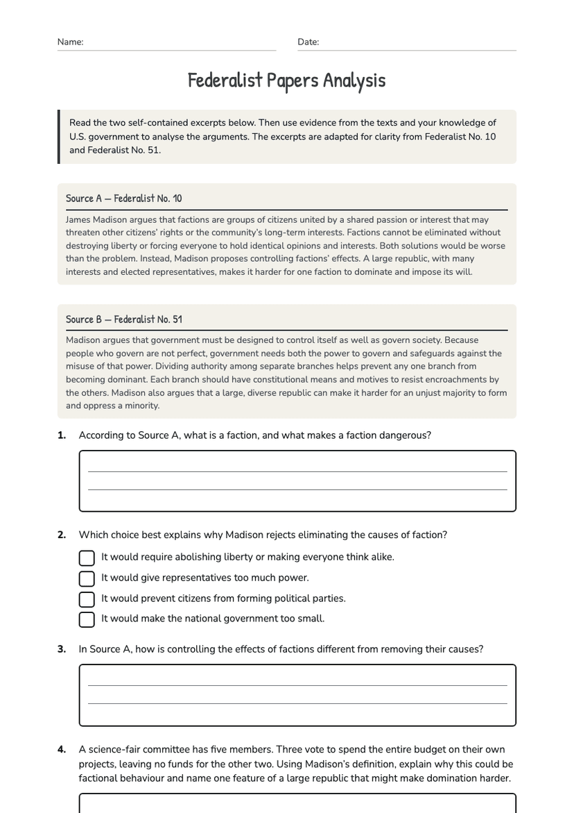 Federalist Papers Analysis