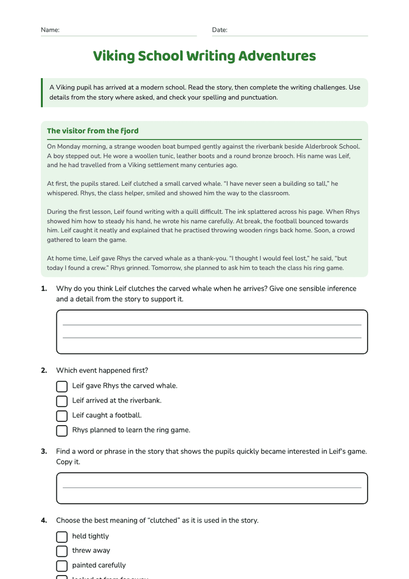 Viking School Writing Adventures