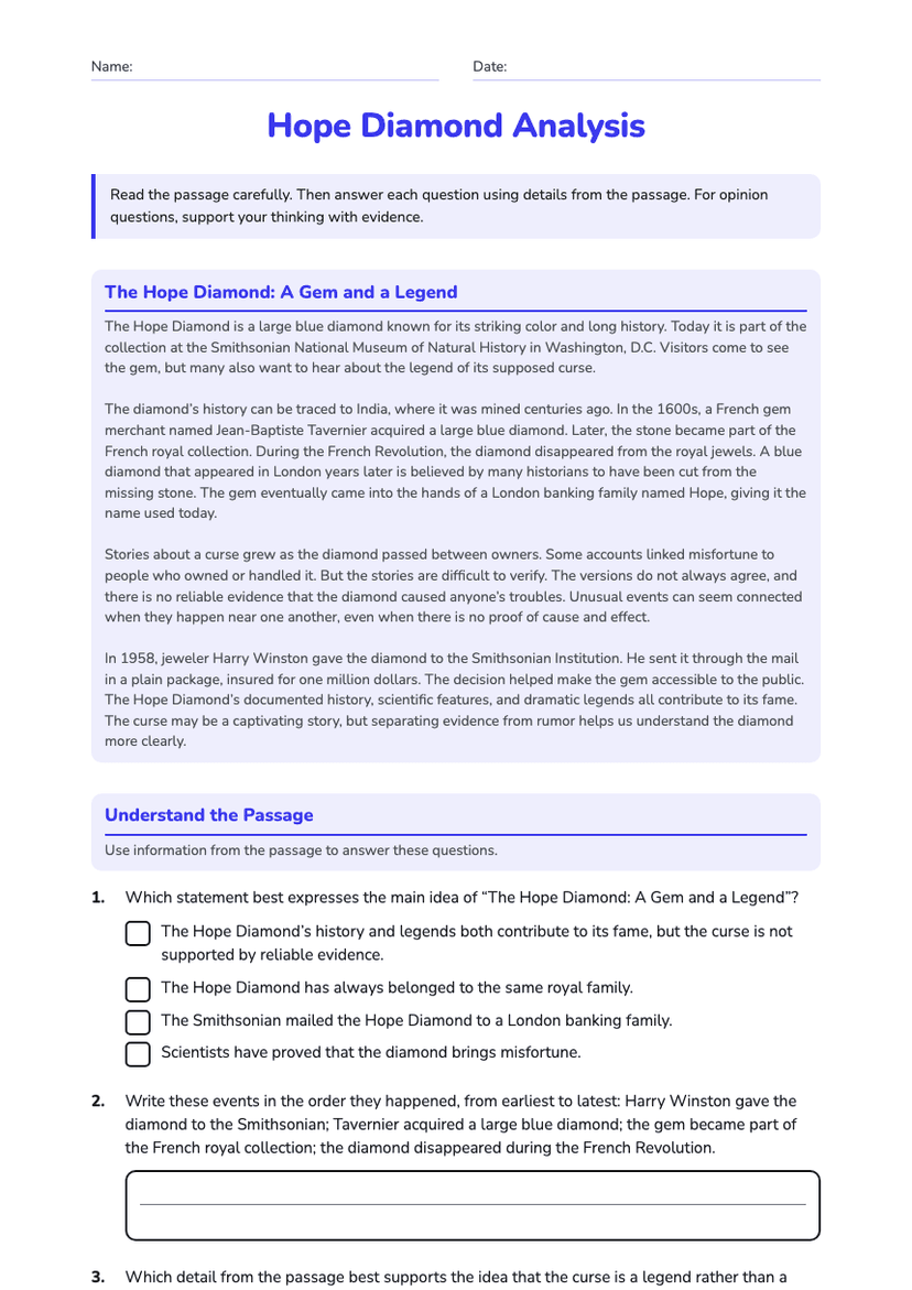 Hope Diamond Analysis