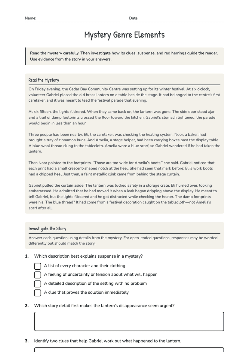 Mystery Genre Elements