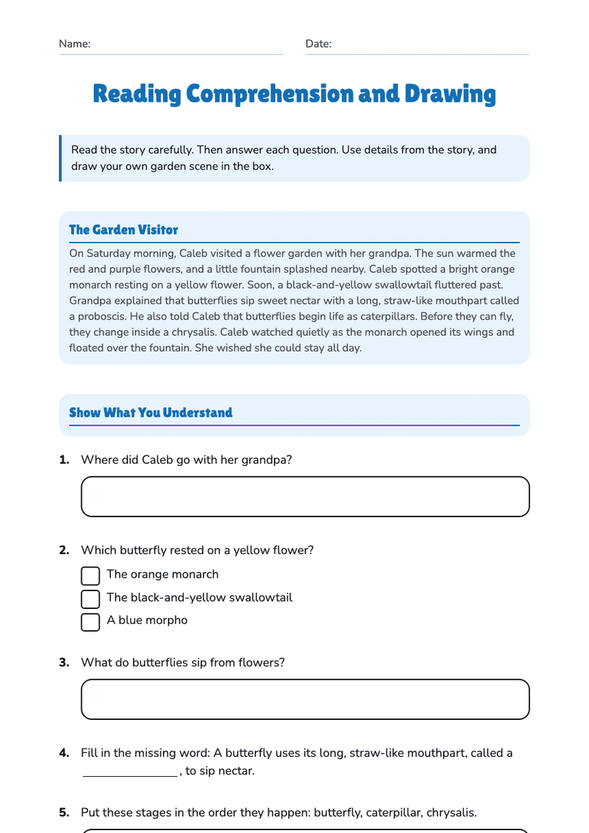 Reading Comprehension and Drawing