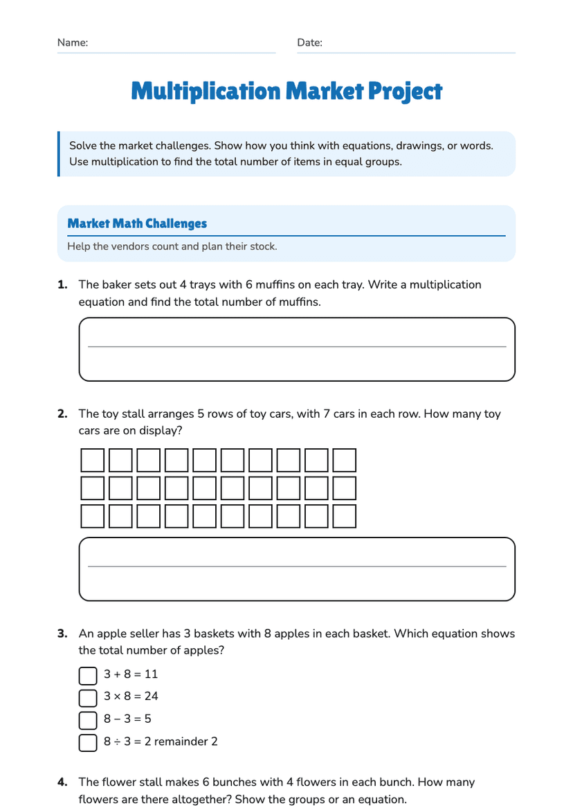 Multiplication Market Project