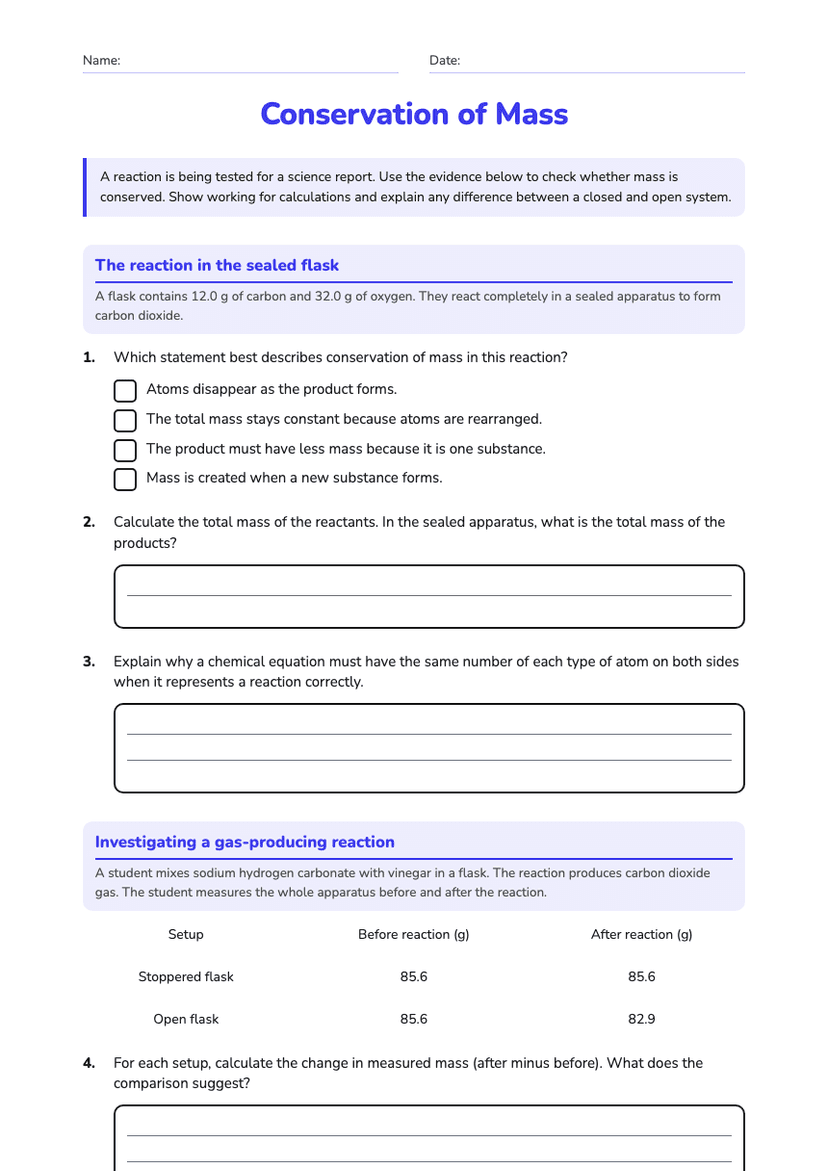 Conservation of Mass
