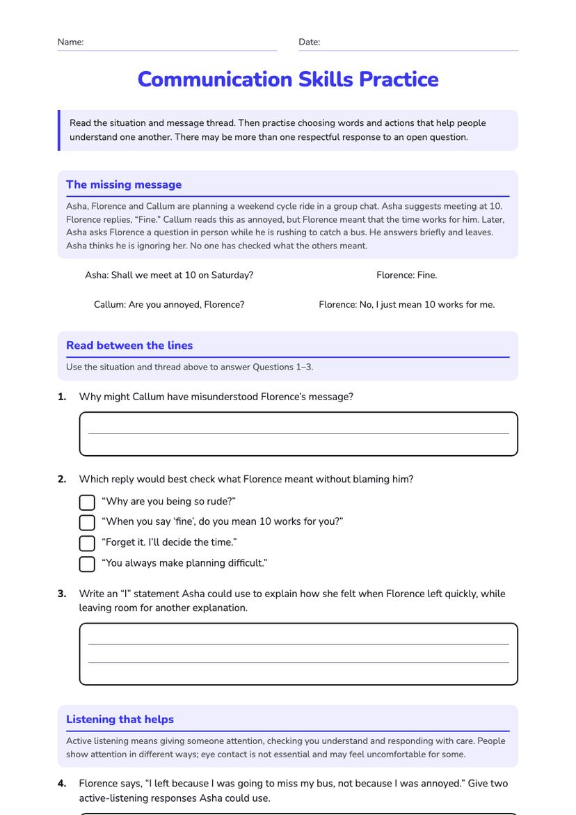 Communication Skills Practice