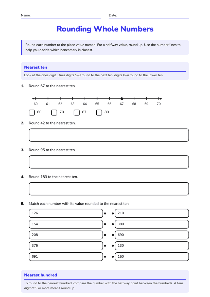 Rounding Whole Numbers